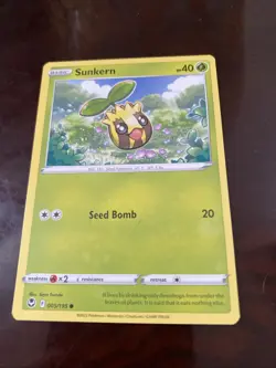 Pokemon Silver Tempest Sunkern Common Card 005/195 TCG REGULAR FINISH CARD - Image 1