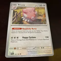 Blissey 145/198 TCG Pokemon Card Scarlet & Violet REGULAR Colorless Uncommon - Image 1
