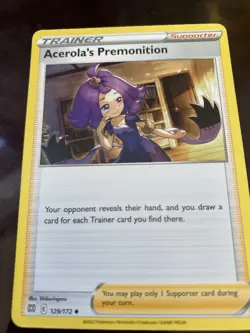 ACEROLA'S PREMONITION 129/172 POKEMON BRILLIANT STARS REGULAR FINISH CARD - Image 1