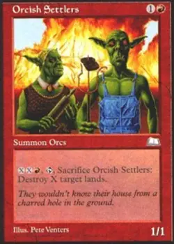 4x MTG Orcish Settlers, Light Play, English Weatherlight - Image 1