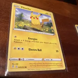 POKEMON Pikachu #49/203 Evolving Skies Common REGULAR Card TCG TRADING - Image 1