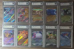 10 x POKEMON GRADED BUNDLE ALL ULTRA RARE V EX - RKT GRADED - Image 1