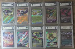 10 x POKEMON GRADED BUNDLE ALL ULTRA RARE V EX - RKT GRADED - Image 1