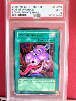 YUGIOH PSA 9 MINT Pot of Avarice EEN-EN037 Ultimate Rare 1st Edition - Image 2