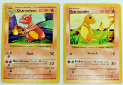 Charmander & Charmeleon Shadowless Lot of 2 - Base Set WOTC Pokemon Card pair HP - Image 1