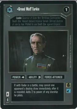 Star Wars CCG Grand Moff Tarkin Decipher Premiere BB Card - Image 1