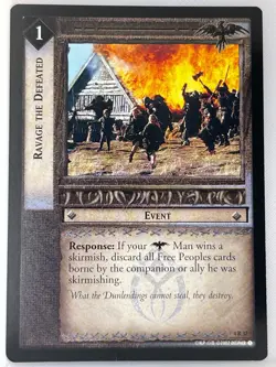 LORD OF THE RINGS TCG TWO TOWERS RARE CARD 4R32 RAVAGE THE DEFEATED ex - Image 1
