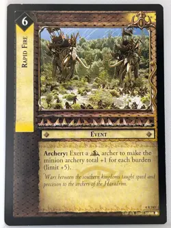 LORD OF THE RINGS TCG TWO TOWERS RARE CARD 4R243 RAPID FIRE ex - Image 1