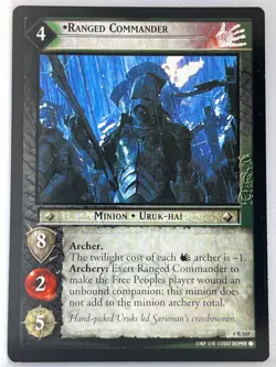 LORD OF THE RINGS TCG TWO TOWERS RARE CARD 4R169 RANGED COMMANDED lp - Image 1