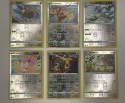 6x Pokemon Reverse Holo Card Lot - Normal Type - Star Pattern Foil - - Image 1