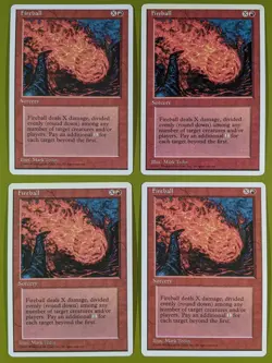 Fireball x4 Fourth Edition 4th 4x MTG Magic the Gathering - Image 1