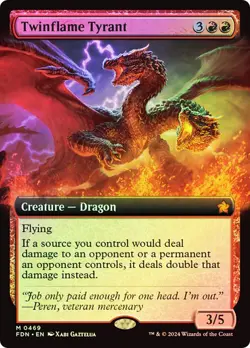 FOIL BORDERLESS Twinflame Tyrant #469 ~ Foundations [ NearMint ] [ Magic MTG ] - Image 1