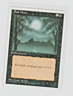 Magic the Gathering ~ MTG ~ 1x Bad Moon ~ SIGNED BY ARTIST ~ 4Ed ~ M/NM - Image 1