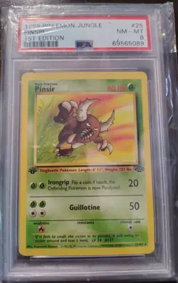 1999 Pokemon Jungle Pinsir 1st Edition PSA 8 - Image 1