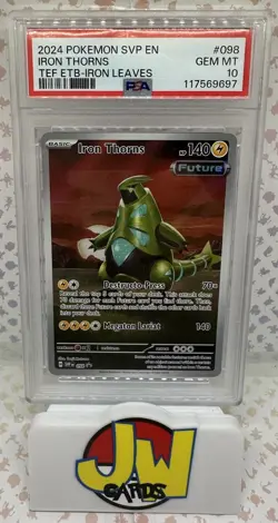 2024 Pokemon SV Black Star Promo Temporal Forces Iron Thorns #98 PSA 10 GEM MINT - Image 1