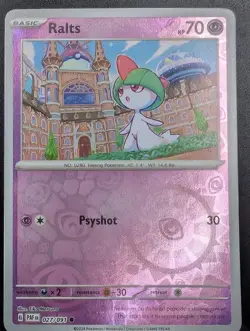 Ralts - 027/091 027/091 Reverse Holo - SV: Paldean Fates Pokemon TCG NM+ - Image 1