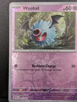 Woobat 032/091 Reverse Holo - SV: Paldean Fates Pokemon TCG NM+ - Image 1