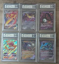 6 x POKEMON GRADED BUNDLE ALL ULTRA RARE V EX - RKT GRADED ALL 10 MINT - Image 1