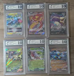 6 x POKEMON GRADED BUNDLE ALL ULTRA RARE V EX - RKT GRADED ALL 10 MINT - Image 1