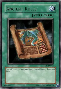 Ancient Rules - Rare STON-EN037 - MP - YuGiOh - Image 1