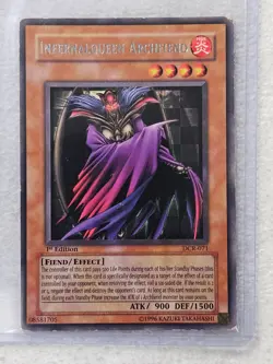 YuGiOh Infernalqueen Archfiend DCR-071 1st Edition Rare Moderate Play - Image 4