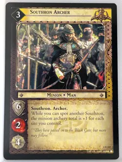 LORD OF THE RINGS TCG TWO TOWERS RARE CARD 4R245 SOUTHRON ARCHER lp - Image 1