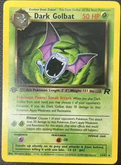 Dark Golbat 24/82 1st Edition Team Rocket Rare Pokemon Card NM - Image 1