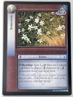 LORD OF THE RINGS TCG TWO TOWERS RARE CARD 4R289 SIMBELMYNE lp - Image 1