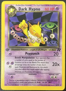 Dark Hypno 26/82 1st Edition Team Rocket Rare Pokemon Card LP - Image 1
