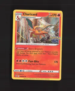 Charizard 010/078 Pokemon GO Holo Rare Stamped Pokemon Card NM - Image 1