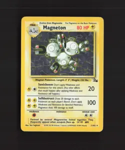 Magneton 11/62 WOTC Fossil Set Unlimited Holo Rare Pokemon Card MP - Image 1