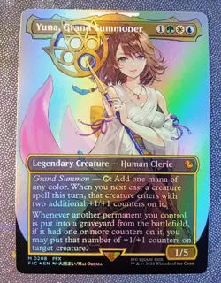 MTG Yuna, Grand Summoner BORDERLESS FOIL Mythic 0208 Magic FINAL FANTASY Fic FF - Image 1