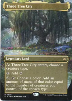 MTG: Bloomburrow: Borderless Three Tree City (0338): Lightly Played Condition - Image 1