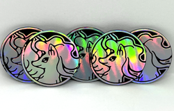Alolan Ninetales Rainbow Holo Silver & Black Pokemon TCG Coins (LOT OF 5 COINS) - Image 1