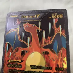 Pokemon Charizard V Evolution 508 HP SMP 26-43 LV 91 Black Foil Fan Art PK1 - Image 2