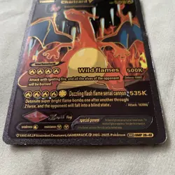Pokemon Charizard V Evolution 508 HP SMP 26-43 LV 91 Black Foil Fan Art PK1 - Image 3