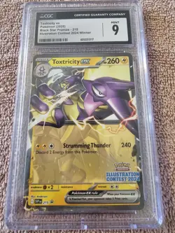 2025 POKEMON SVP EN-SV BLACK STAR PROMO #215 TOXTRICITY EX PSA 9 #215 - Image 1