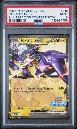 2025 POKEMON SVP EN-SV PROMO ILLUSTRATION CONTEST 2024 #215 TOXTRICITY EX PSA 9 - Image 1