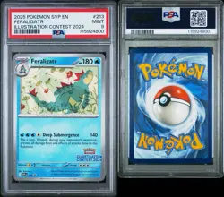 Pokemon TCG Feraligatr SVP 213 Illustration Contest 2024 Black Star Promo PSA 9 - Image 3