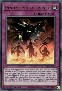 Dinomorphia Frenzy - Ultra Rare 1st Edition DIFO-EN077 - NM - YuGiOh - Image 1