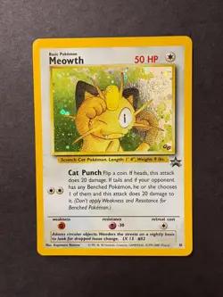 Meowth Holo 10/53 WOTC Black Star Promo Pokemon Card MP - Image 1