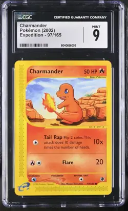 CGC 9 Charmander 97/165 Expedition 2002 Pokemon Card - Image 1
