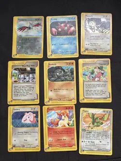 Pokemon TCG Expedition 9 Card Lot Regular Common, Uncommon, Rare LP-HP - Image 1