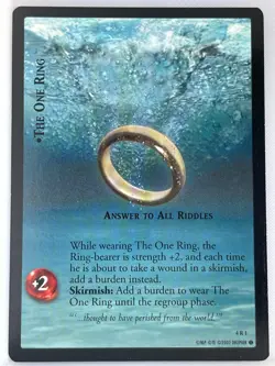 LORD OF THE RINGS TCG TWO TOWERS RARE CARD 4R1 THE ONE RING lp - Image 1