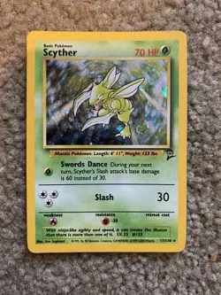 Pokemon Card Scyther 17/130 Base Set 2 Holo Rare - Image 1
