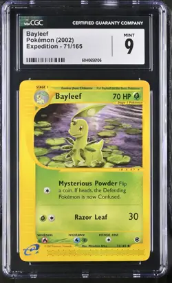 CGC 9 Bayleef 71/165 Expedition 2002 Pokemon Card - Image 1