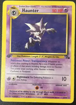 Haunter 21/64 1st Edition Fossil Pokemon Card MP - Image 1