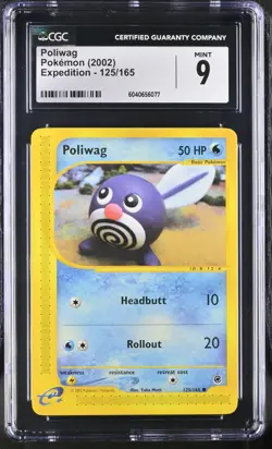 CGC 9 Poliwag 125/165 Expedition 2002 Pokemon Card - Image 1