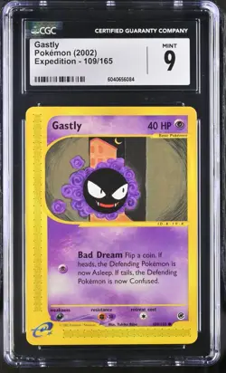 CGC 9 Gastly 109/165 Expedition 2002 Pokemon Card - Image 1