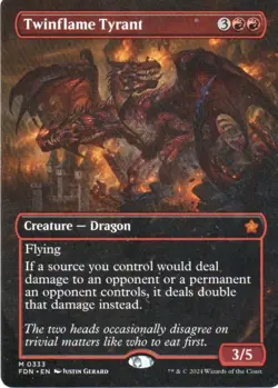 MTG: Foundations: Borderless Twinflame Tyrant: Lightly Played Condition - Image 1